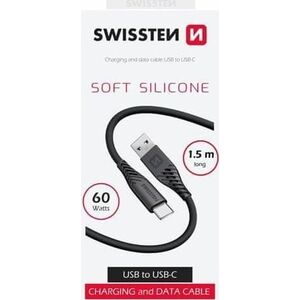 Kabel USB Swissten USB-A - USB-C 1.5 m Czarny (71531010)