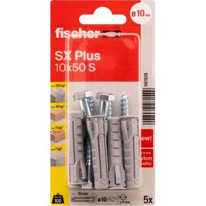 Fischer FISCHER dowels with screws SX Plus S, 10x50 mm, 5 pcs.