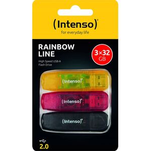 Pendrive Intenso Intenso USB Flash Drive 2.0 32GB Rainbow Line triple Pack