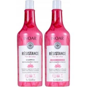 Inoar INOAR Resistance Flor de Lotus Duo Kit - plaukus drėkinantis priemonių rinkinys 2x1000 ml