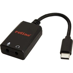 Roline ROLINE Adapter USB typu C - 2x 3,5 mm audio, męski/żeński, 0,13 m