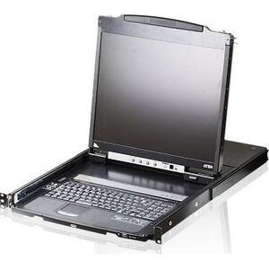 Przełącznik Aten Konsola KVM ATEN CL5800N, 48 cm LCD, VGA, PS/2-USB, port peryferyjny, niemiecki układ klawiatury