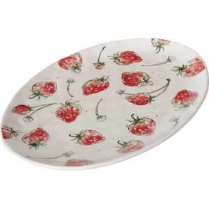 Boltze Półmisek ceramiczny STRAWBERRY, wzór w truskawki, 39 x 31 cm