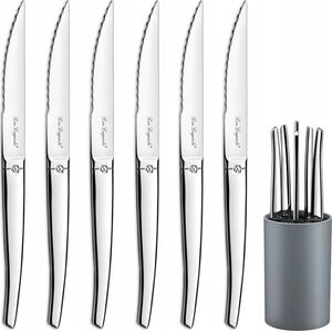 Amefa Amefa JET - 6-pc steak knives in grey block - mirror