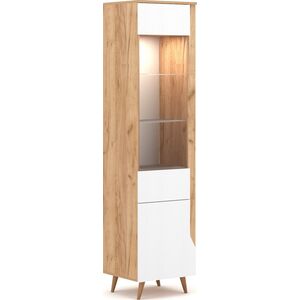 Vivaldi Meble WITRYNA TUE LE craft złoty/biały mat LED B 2K