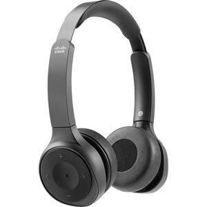 Słuchawki Cisco Cisco Bluetooth Headset 730, schwarz: - Dual On-Ear, aktive Rauschunterdruckung, inkl. Ladestation, - Anschlusse: Bluetooth, USB-A, 3.5mm*(nur Audio), - geeignet fur alle bluetooth-fahigen Gerate und Cisco DX70, DX80, IP DECT Phone 6825, I