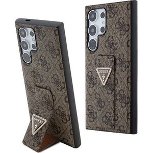 Guess Guess Grip Stand 4G Triangle Strass Logo - Etui Samsung Galaxy S24 Ultra (brązowy)