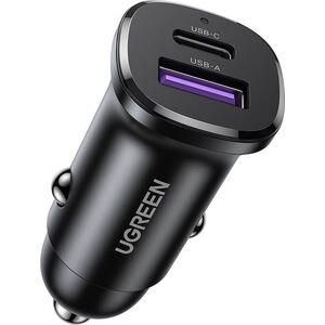 Ładowarka Ugreen Ładowarka samochodowa Ugreen EC305 USB-C + USB, 30W (czarna)