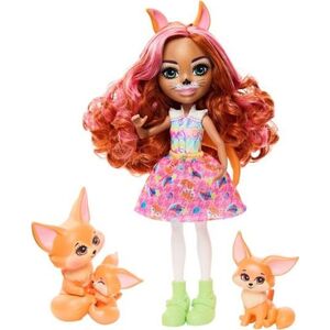 Mattel Enchantimals. Lalka Fennec Fox rodzina liski HNT60