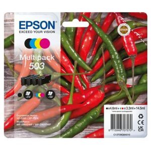 Tusz Epson Epson 503 Multipack - 4er-Pack - Schwarz, Gelb, Cyan, Magenta - original - Blister mit RF- / akustischem Alarmsignal - Tintenpatrone - fur Expression Home XP-5200, XP-5205, WorkForce WF-2960DWF, WF-2965DWF