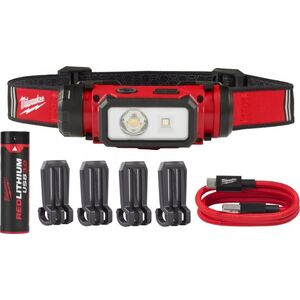 Latarka Milwaukee USB įkraunamas prožektorius ant galvos MILWAUKEE L4 HL2-301