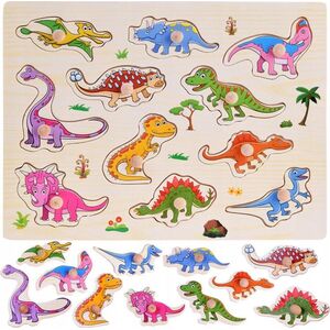 Jokomisiada Puzzle drewniane dinozaury 11ele układanka ZA4723