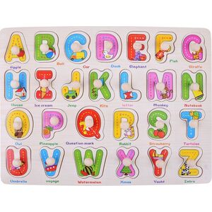 Jokomisiada Literki drewniane ABECADŁO drewniane 2w1 + język angielski ZA4751