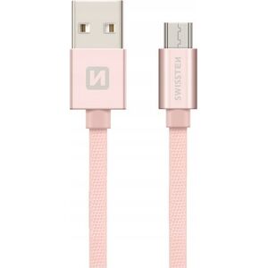 Kabel USB Swissten USB-A - micro-B 0.2 m Różowy (71522105)