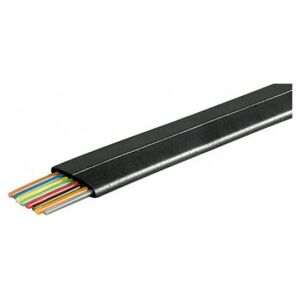 Goobay Kabel telefoniczny płaski rolka 8-przewodowy, 100 m rola, AWG 28, CCA (aluminium powlekane miedzią) - Wersja kolorystyczna Czarn