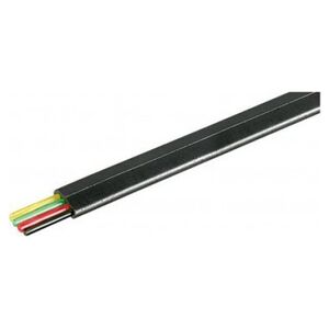 Goobay Kabel telefoniczny płaski rolka 4-przewodowy, 100 m rola, AWG 28, CCA (aluminium powlekane miedzią) - Wersja kolorystyczna Czarn