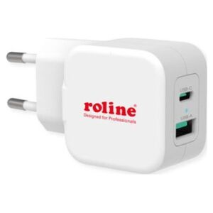 Ładowarka Triton Ładowarka USB ROLINE z wtyczką Euro, 2 porty (typ A QC3.0, typ C PD), 20W