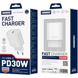 Ładowarka Jellico JELLICO ładowarka sieciowa EU53 PD 30W 1xUSB-C Biały