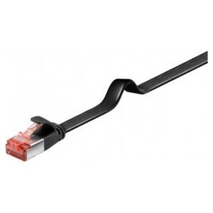 Triton CAT 6 kabel krosowy płaski,U/FTP, czarny - Długość kabla 0.25 m
