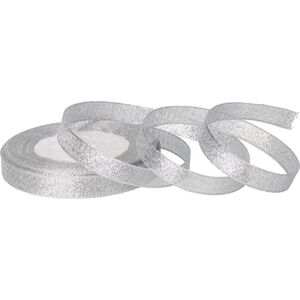 Dekoracja świąteczna Teka Wst±żka brokatowa srebrna 12mmx22m