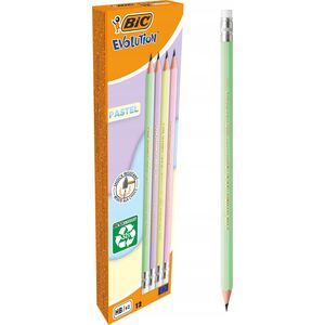 Teka Ołówek Evolution z gumk± pastel (12szt) BIC