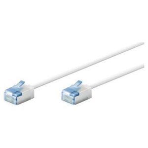 Goobay Ultra-elastyczny CAT 6A kabel krosowy, slim, U/FTP, biały - Długość kabla 7.5 m