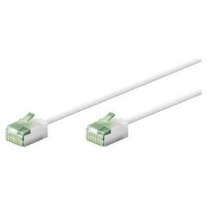 Goobay Ultra-elastyczny CAT 8.1 kabel krosowy, slim, U/FTP, biały - Długość kabla 0.15 m