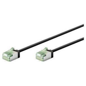 Goobay Ultra-elastyczny CAT 8.1 kabel krosowy, slim, U/FTP, czarny - Długość kabla 0.15 m