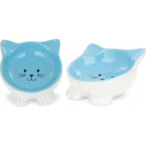 Barry King BARRY KING MISKA CERAMICZNA DLA KOTA NA   NÓŻKACH 11,5cm NIEBIESKA