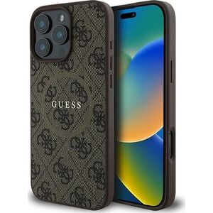 Guess Guess GUHMP16LG4GFRW iPhone 16 Pro 6.3" brązowy/brown hardcase 4G Ring Classic Logo MagSafe