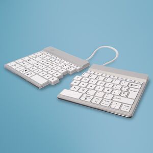 R-GO Tools R-Go Tools Ergonomiczna R-Go Split Break klawiatura, z oprogramowaniem do robienia przerw, QWERTY (ES), Bluetooth, biała
