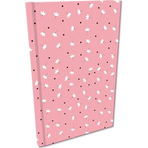 Bee-bee Notes A5 kratka Soft Touch Kwiaty białe w różu