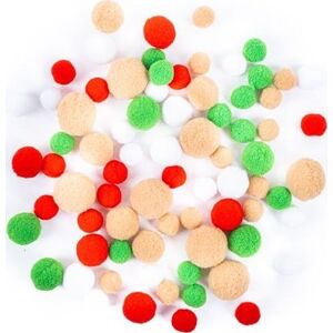 DP Craft Pompony pluszowe DPCRAFT mix jolly christmas, 80 szt.