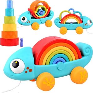 HOLA Tęczowy kameleon układanka montessori 18m+ ZA4532