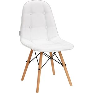 Activeshop 4Rico Krzesło skandynawskie QS-185 eco skóra białe