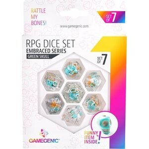 Gamegenic Gamegenic: Embraced Series - RPG Dice Set - Green Skull