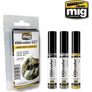 Vallejo Ammo: Oilbrusher Set - Bright Metal Colors Set