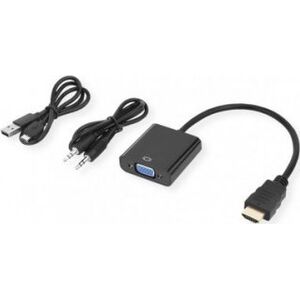 Adapter AV Secomp STANDARD Cableadapter, HDMI - VGA + Audio, M/F, (stereo), 0.23 m