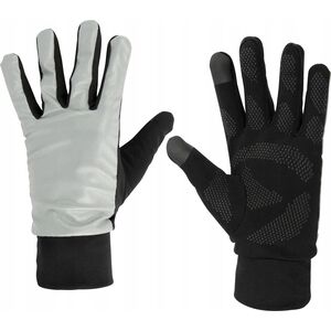 Brubeck Pirštinės bėgimui unisex AVENTO 44AC reflective XS/S sidabrinis/juodas