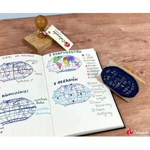 Dumel Stempel mapa ¶wiata - kontynenty i oceany