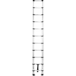AWTools DRABEST ALUMINUM TELESCOPIC LADDER 11 steps 3.2 m HOME 125 kg