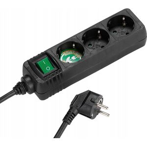 Kabel zasilający Vivanco Vivanco extension cord 3 sockets 1.4m, black (27015)