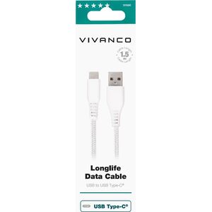 Kabel USB Vivanco Vivanco cable USB-C - USB-A 1,5m, white (61696)