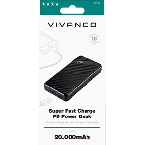 Powerbank Vivanco Vivanco power bank 20000mAh Super Fast PD 18W (63123)
