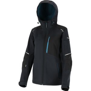 4f KURTKA SOFTSHELL Z KAPT. DAMSKA CZAR.-TURKUS., "XL",CE,LAHTI