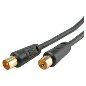 Kabel antenowy TV 100dB M/F, czarny, 3,0 m