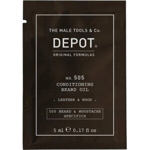 Aveda Depot, 500 Beard & Mustache Specifics No. 505, Beard Oil, Leather & Wood, Vitamin E, For Shine & Softness, 5 ml For Men