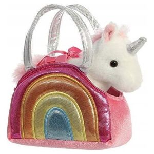 Wisdom Publications,U.S. AURORA Fancy Pals Plush Unicorn in a pink bag, 17 cm
