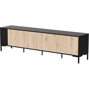 Cama Meble Szafka RTV MERCI 200x40x54 czarny/dąb artisan