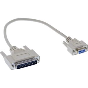InLine Inline® Serial Cable, DB9F to DB25M, moulded plugs, beige, 0.33m